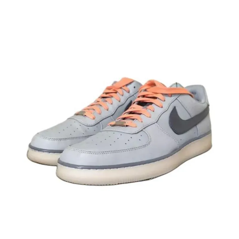 Nike AF1 Downtown Silver/Dark Grey White Atomic Orange-2