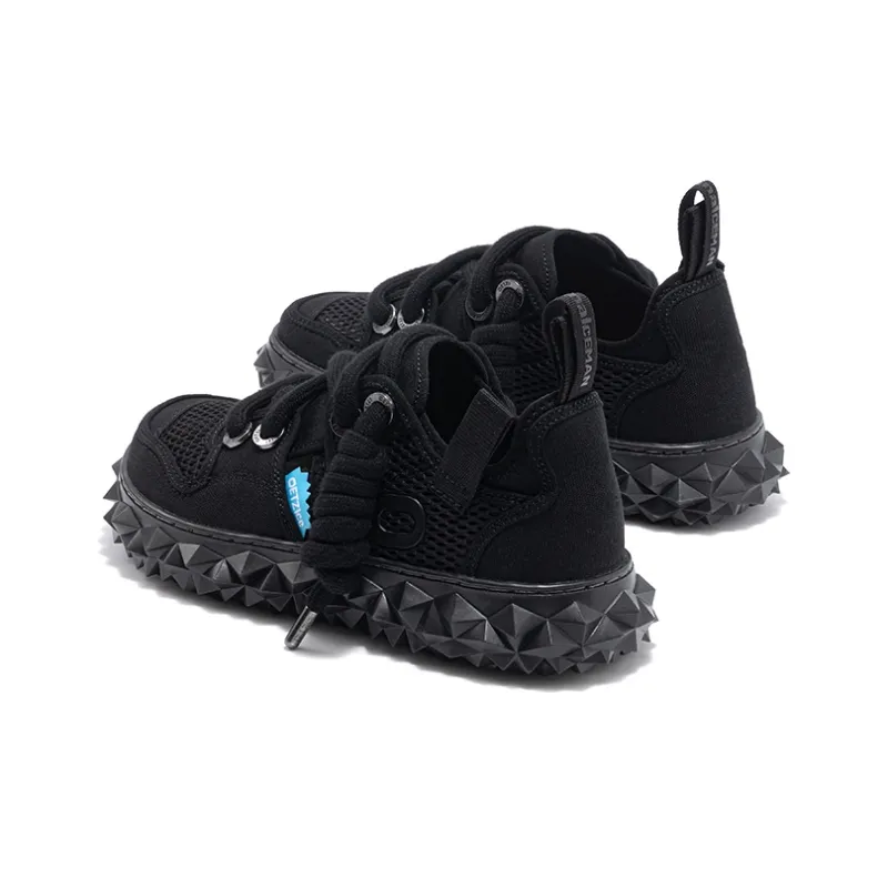 OETZI New Iceberg Series Breathable Lightweight Height Increasing Low Top Casual Shoes Unisex Black-2