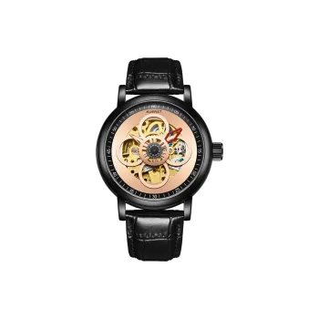 KUERST Automatic Mechanical Movement Genuine Leather Strap Watch Men's Watches White Dial