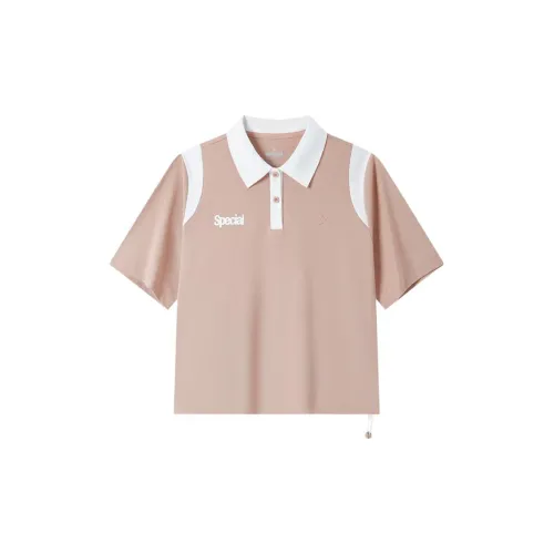 XTEP Polo Shirts Women's Vermilion Tube Pink/Pearl White