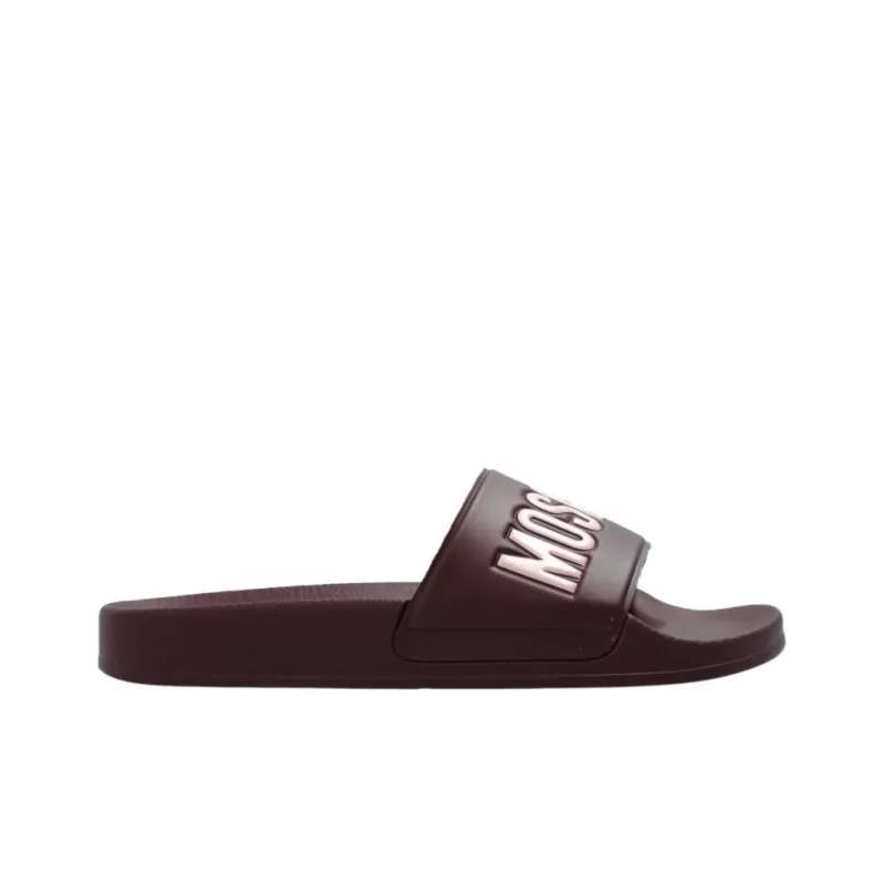 MOSCHINO Slide Slippers Women's Maroon-1