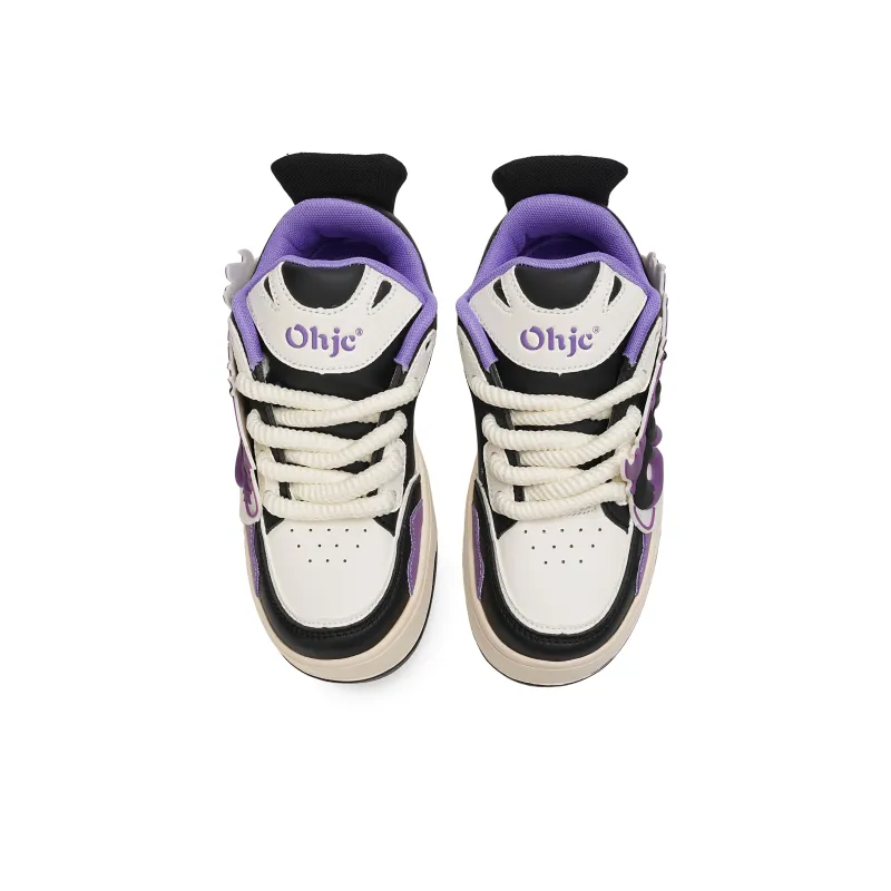OHJC Slip-Resistant Cushioning Abrasion-Resistant Low-Top Skateboard Shoes Women's-7