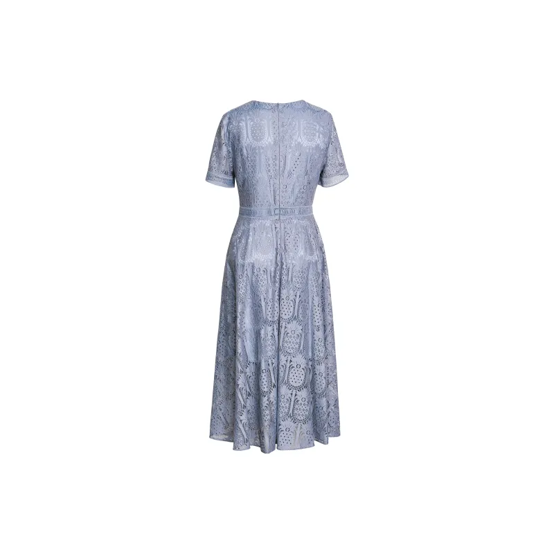 ROEYSHOUSE Short Sleeved Dresses Women's Dusty Blue-1