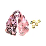 Pink+Random Silk Scarf Buckle