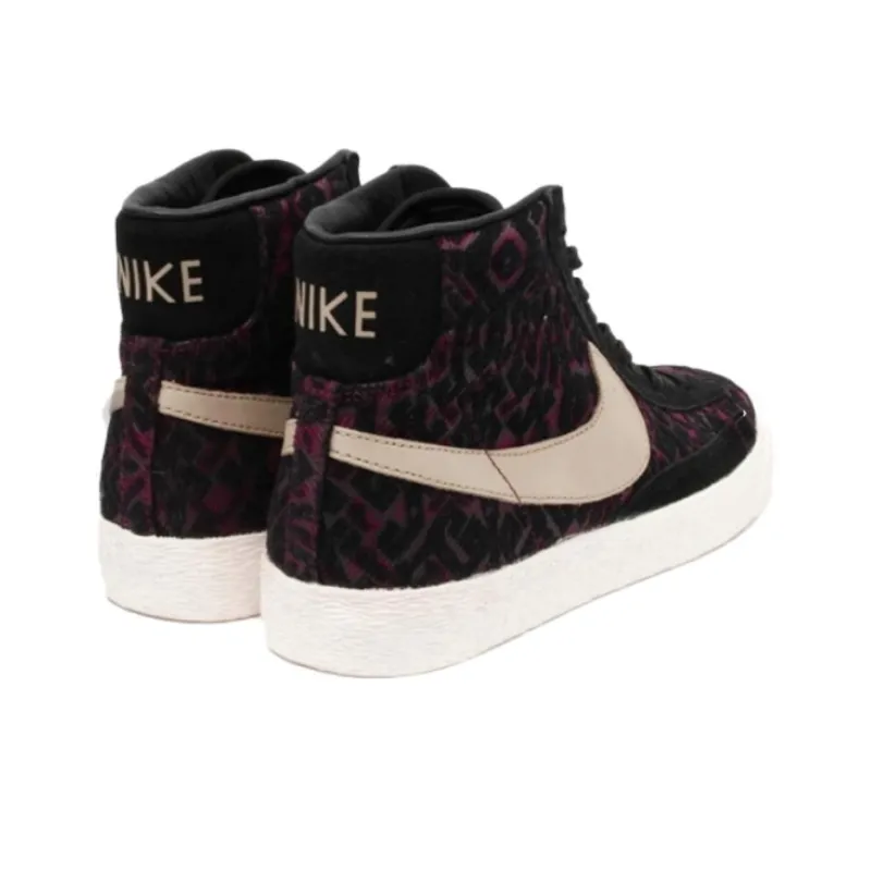 Nike Blazer Premium Wear-resistant And Lightweight Mid-Top Skateboard Shoes Women's Black Purple-3