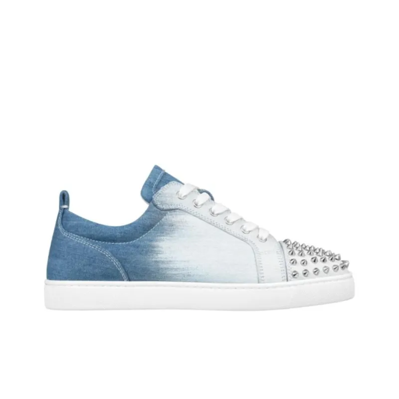 Christian Louboutin Spike Detailed Denim Sneakers-1