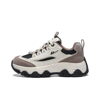 Warrior Students Platform Chunky Sneakers Lightweight Low Top Casual Shoes Unisex Beige Brown Black