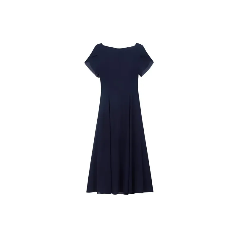 Yiner SS24 Short Sleeved Dresses Women's Navy Blue-1