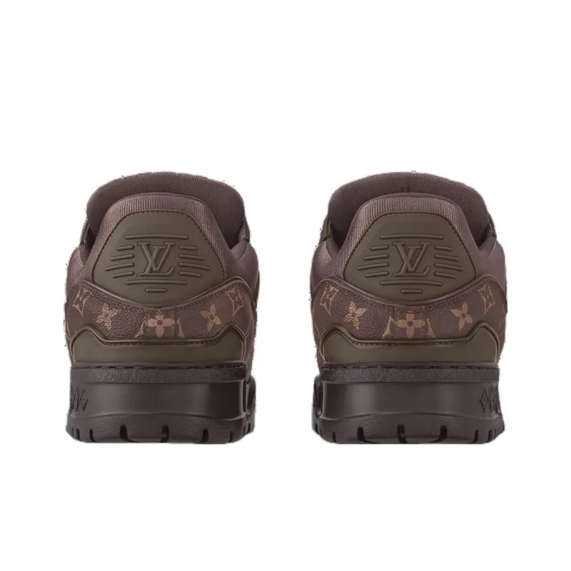 LOUIS VUITTON Trainer Maxi Low Top Skateboard Shoes Unisex Brown-4