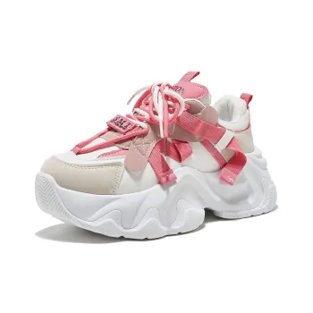 Komanic Platform Thermal Height Increasing Lightweight Abrasion Resistant Cushioning Low Top Chunky Sneakers Women's