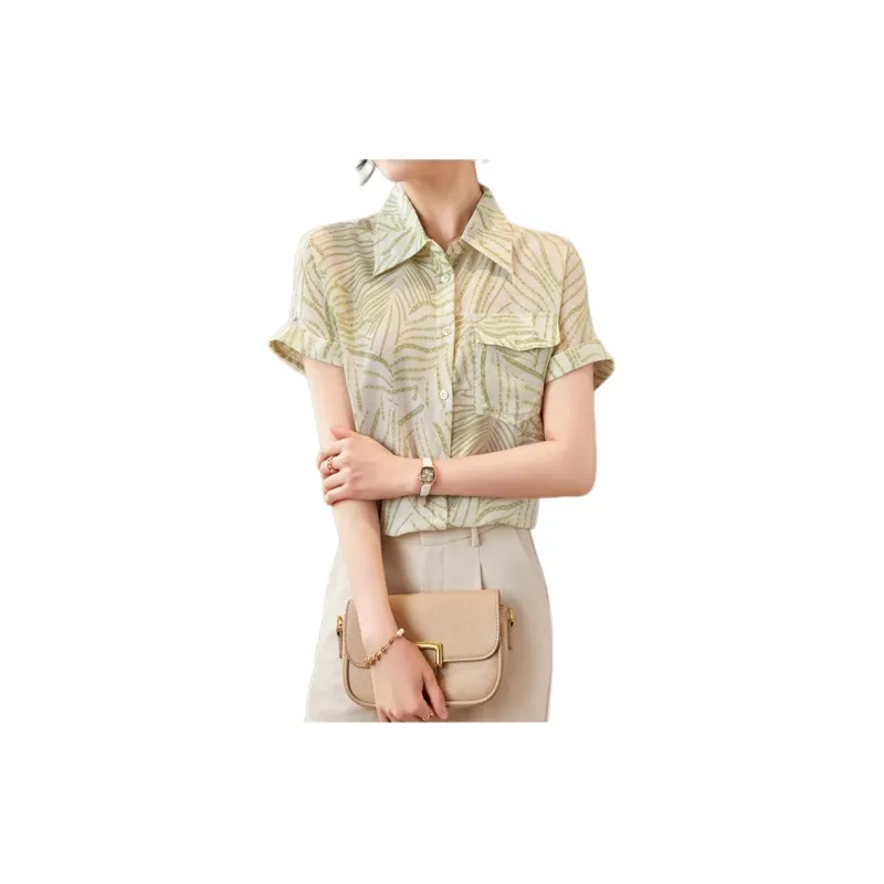 Yi Mengyuan Silk Shirt Women's Green-2