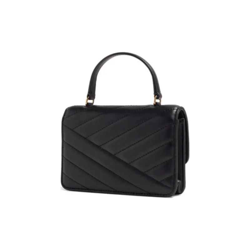 TORY BURCH Leather Envelope Bag, Portable Crossbody Bag, Shoulder Bag Mini Women's Black-4