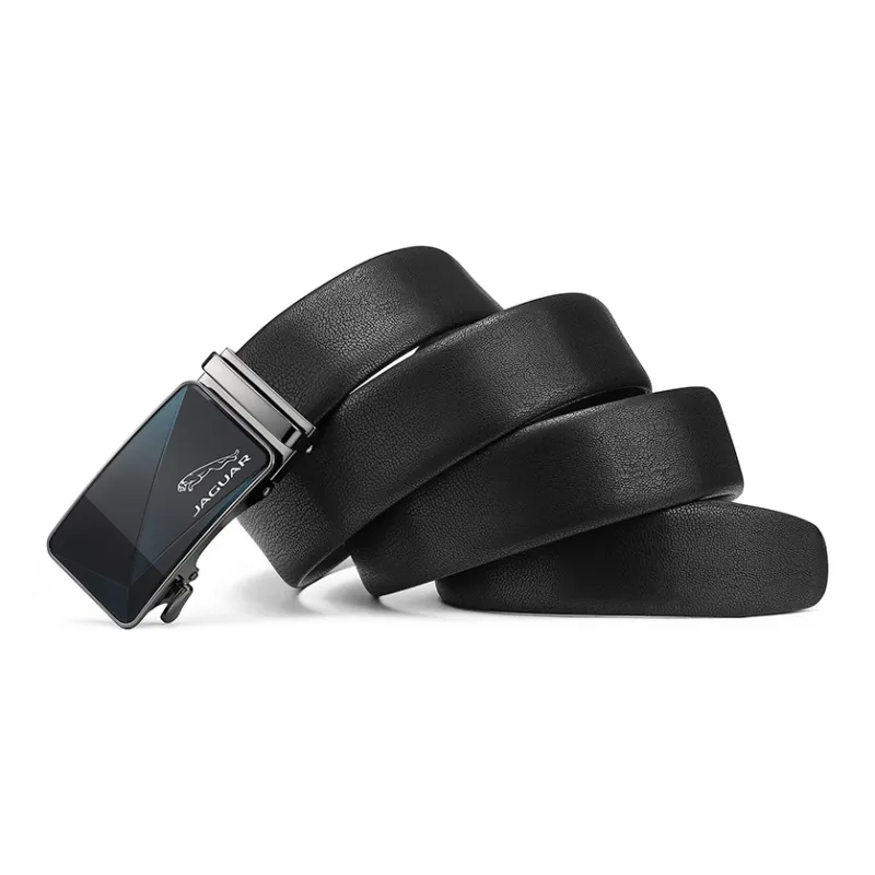 JAGUAR Luxe Business Casual Automatic Buckle Cow Leather Leather Belts Men's Black Width  3.5cm-2
