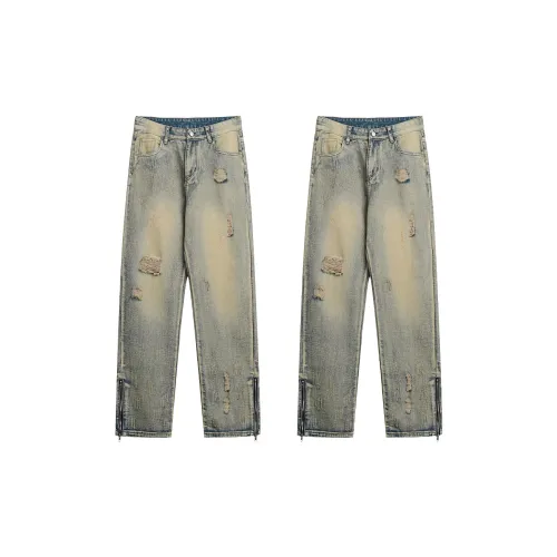 MEIPIN TANG Jeans Unisex Set Of 2 Yellow Mud Denim+Yellow Mud Denim