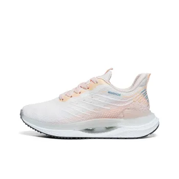 Warrior Students Mesh Athletic Shoes Durable Breathable Lightweight Low-Top Casual Shoes Women's Beige Pink