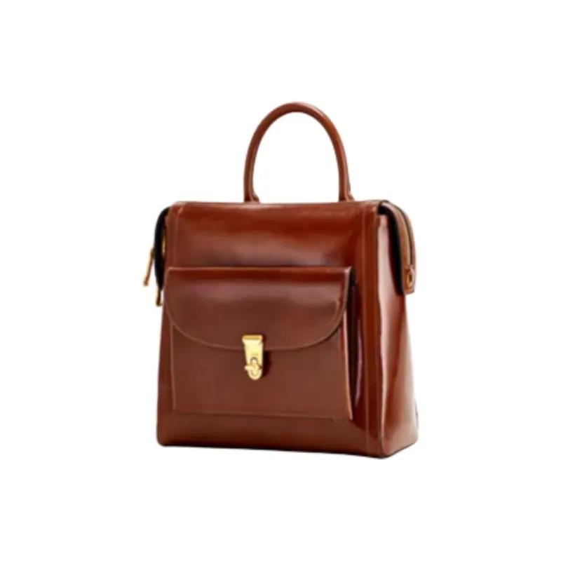 Hush Puppies Cow Leather Bonded Synthetic Leather Backpack Small Size Women's Black/Brown-7