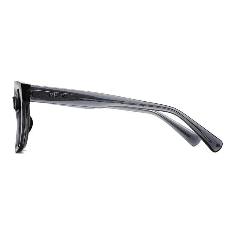 Prsr Plate Frame TR/Memory Plastic Square Sunglasses Unisex Black/Blue Gray-5