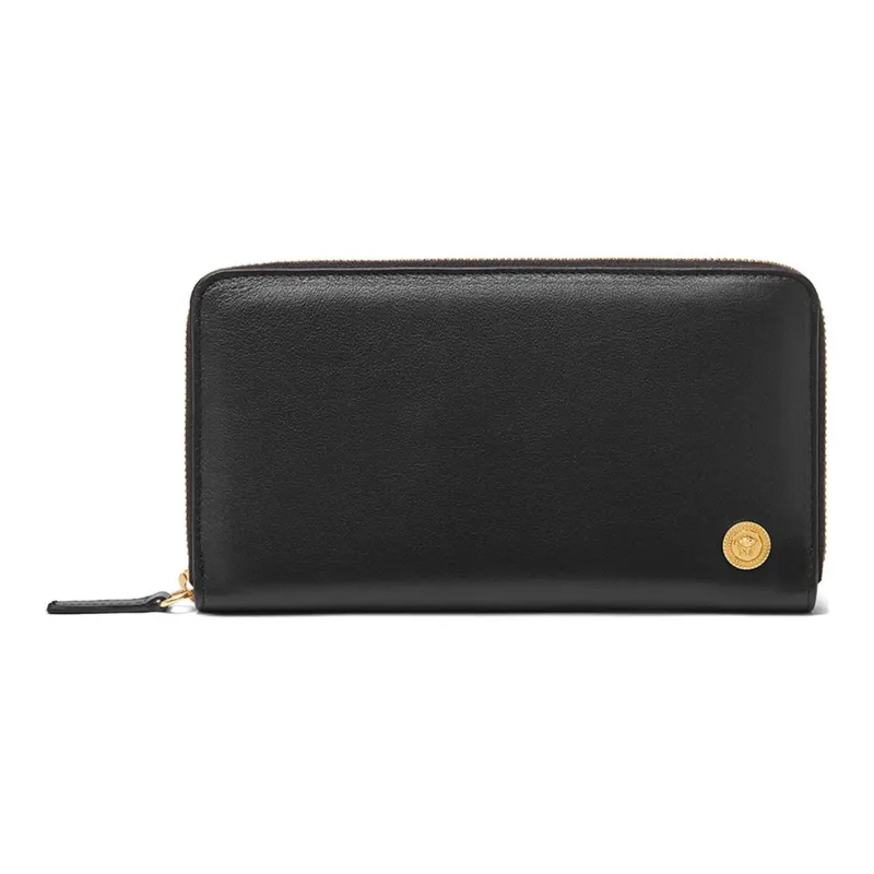 VERSACE MEDUSA BIGGIE Series Cow Leather Wallet Men's Black-0