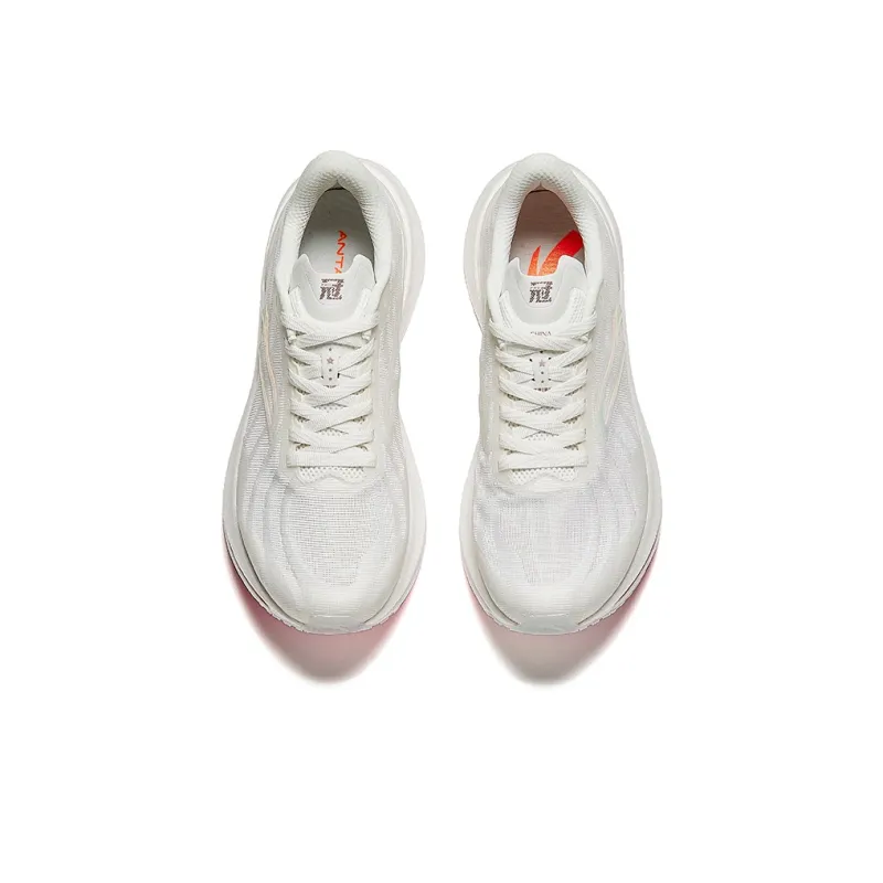 Anta Running Collection Anti Slip And Wear Resistant Breathable Low Top Running Shoes Women's White Pink-2