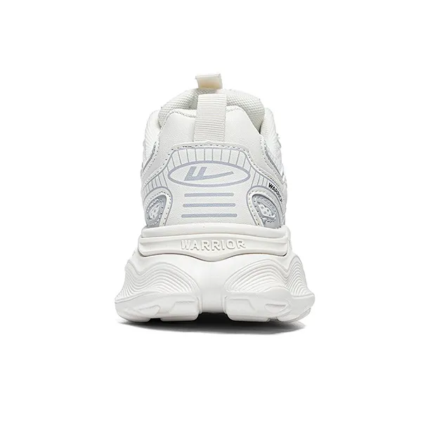 Warrior Students Platform Chunky Sneakers Lightweight And Breathable Low Top Casual Shoes Women's Beige-3