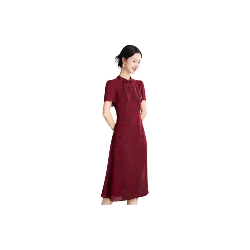 Mylan Short-Sleeved Dresses Women's Maroon