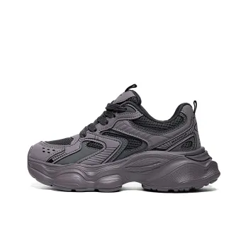 Warrior Students Platform Chunky Sneakers Lightweight And Breathable Low Top Casual Shoes Women's Dark Purple