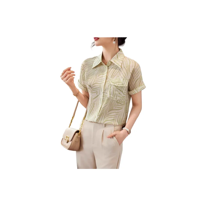 Yi Mengyuan Silk Shirt Women's Green-1