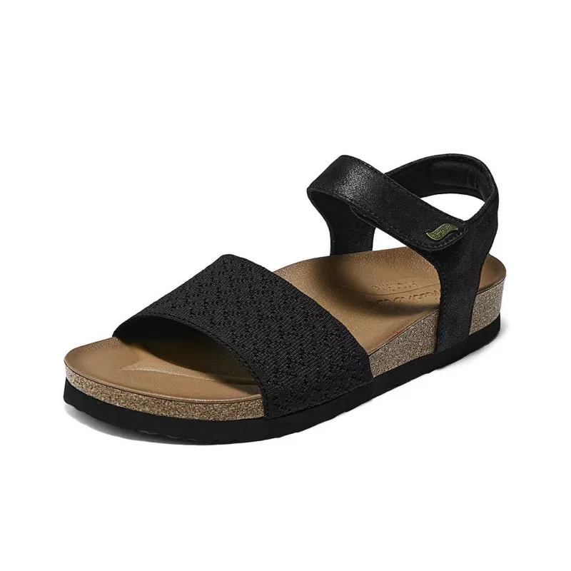 Skechers Modern Comfort Strap Sandals Low Heel Women's Black-1