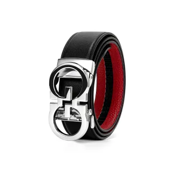 FORTEI Top Grain Cow Leather Belts Men's Black Width 3.5cm Gift Box Set