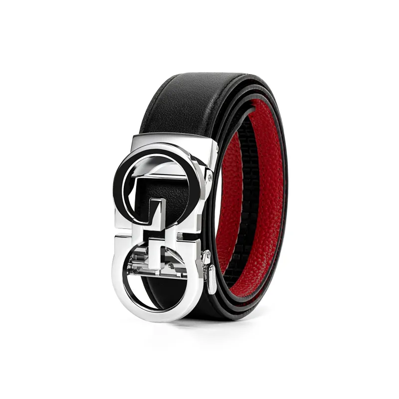 FORTEI Top Grain Cow Leather Belts Men's Black Width 3.5cm Gift Box Set-0
