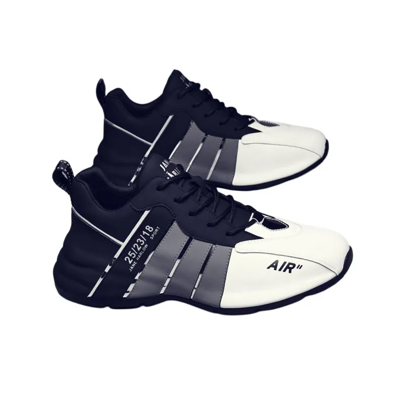 JANE HARLOW Height Increasing Lightweight Low-Top Casual Shoes Men's White Gray Black-3