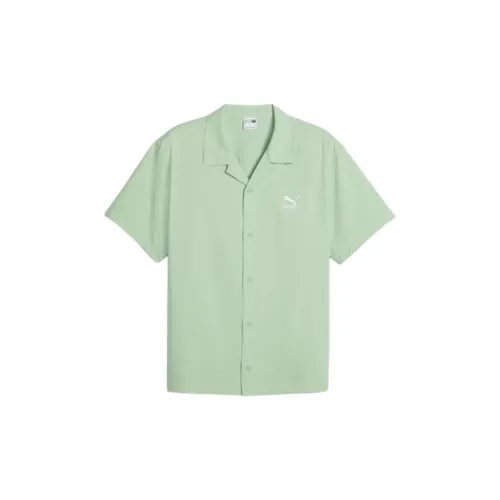 PUMA CLASSICS Shirts Men Solid Green