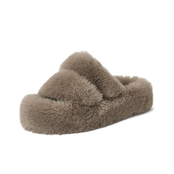 DAPHNE Slide Slippers Women's Apricot/White/Gray-16