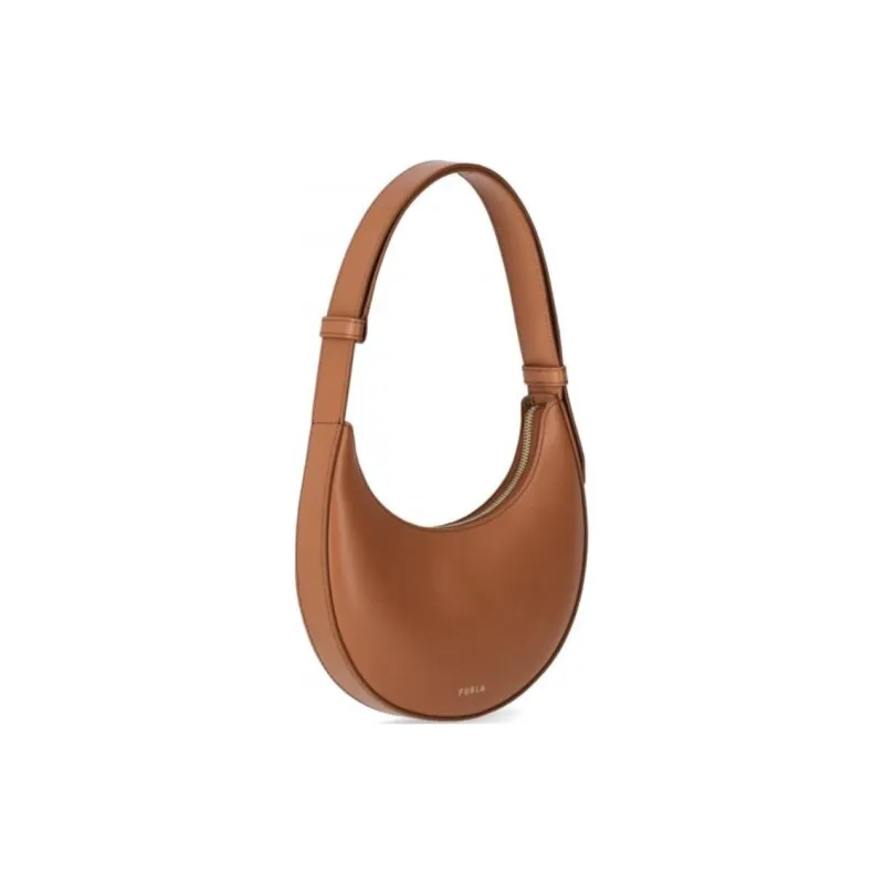 Furla Delizia Leather One Shoulder Handbags Mini Women's Tan-5