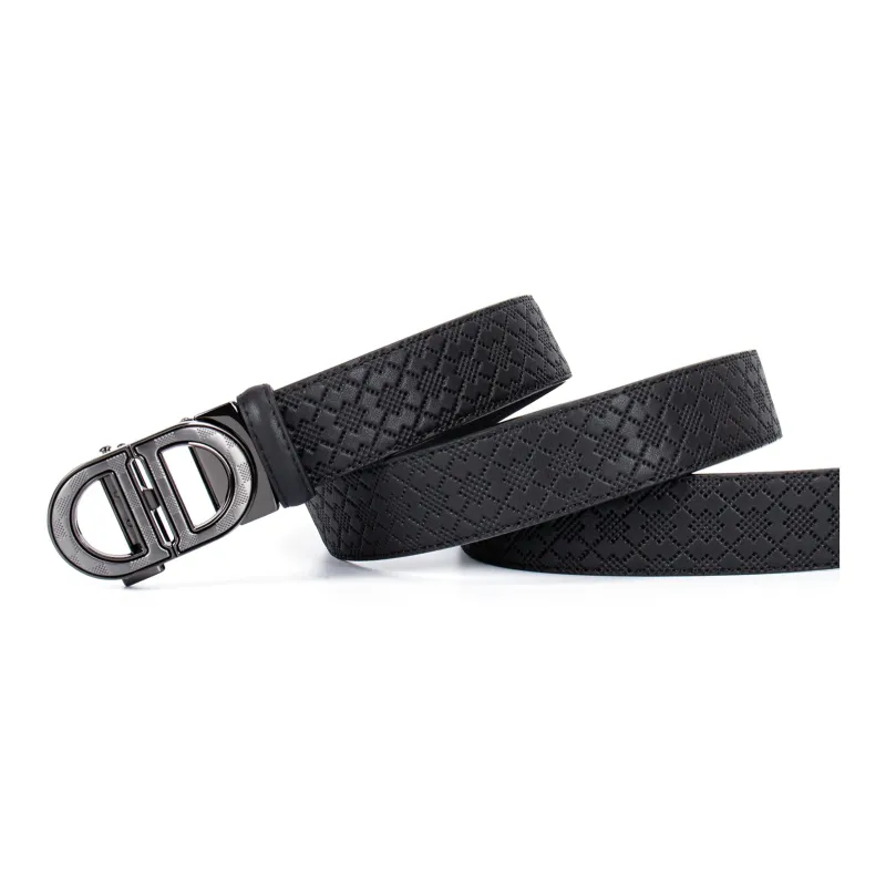 FORTEI Cow Leather, Genuine Leather Belts Men's Black Width 3.5cm Gift Box Set-3