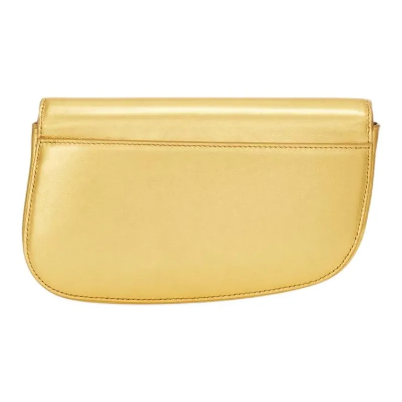 FERRAGAMO Calfskin Handbag Shoulder Bag Women's Gold-3