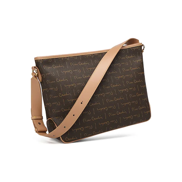 PIERRE CARDIN Polyvinyl Chloride With Synthetic Leather Handbag, Shoulder Bag Regular Women's Brown-1