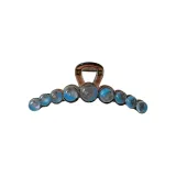 Shimmer Blue Round Bead Tubas Claw Clip