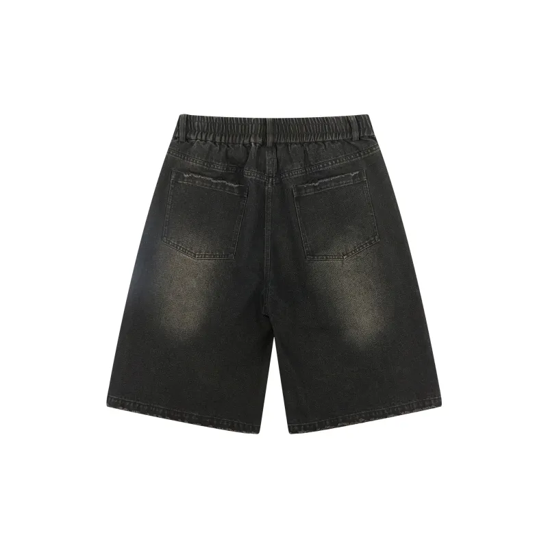 PASET Denim Shorts Unisex Black-1