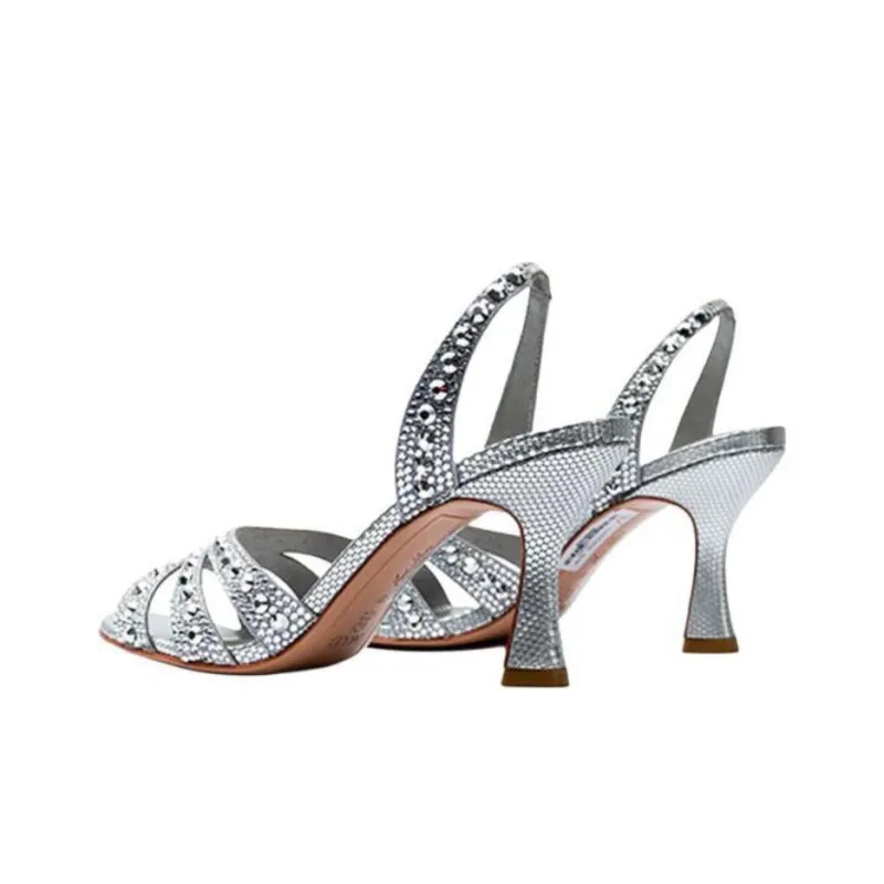 NICOLI Cosoria Strap Sandals 8.5cm Women's Silver-3