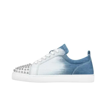 Christian Louboutin Spike Detailed Denim Sneakers