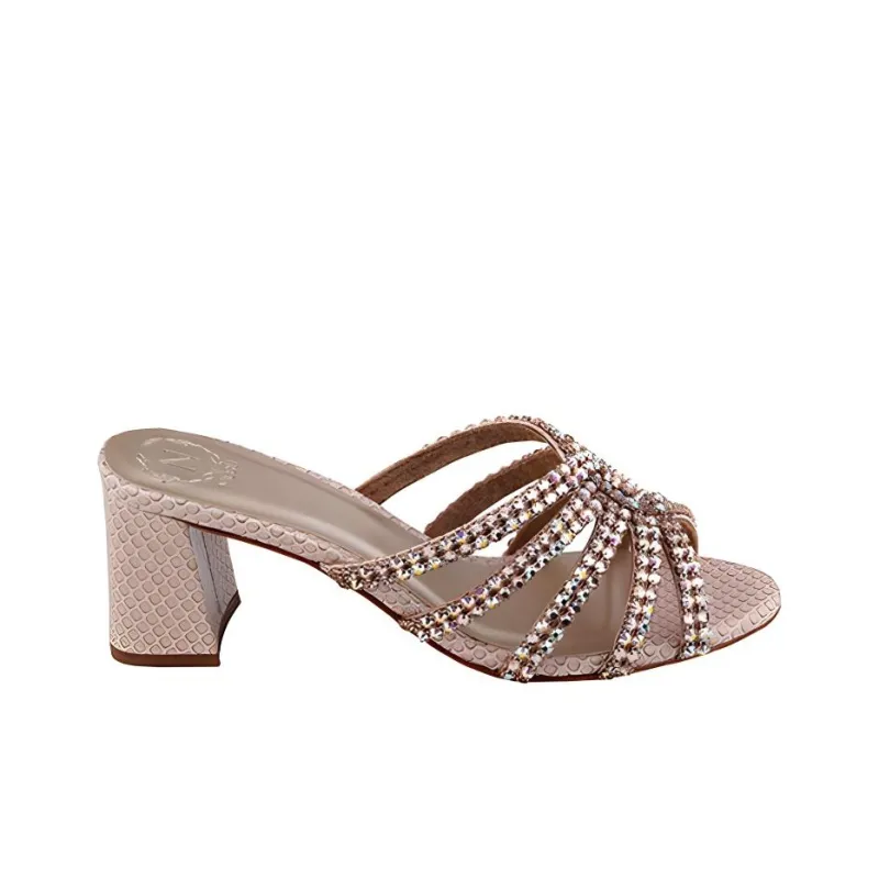NICOLI Slide Slippers 7cm Women's Pink-1