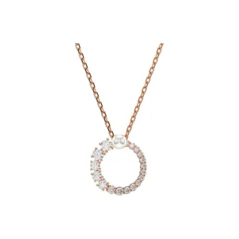 Swarovski Matri Synthetic Cubic Zirconia Faux Crystal Faux Pearl Necklaces Women's Rose Gold