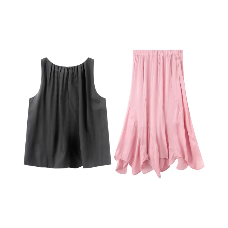 EIDOLON GRAIN Skirt Set Women's Black+Pink-1