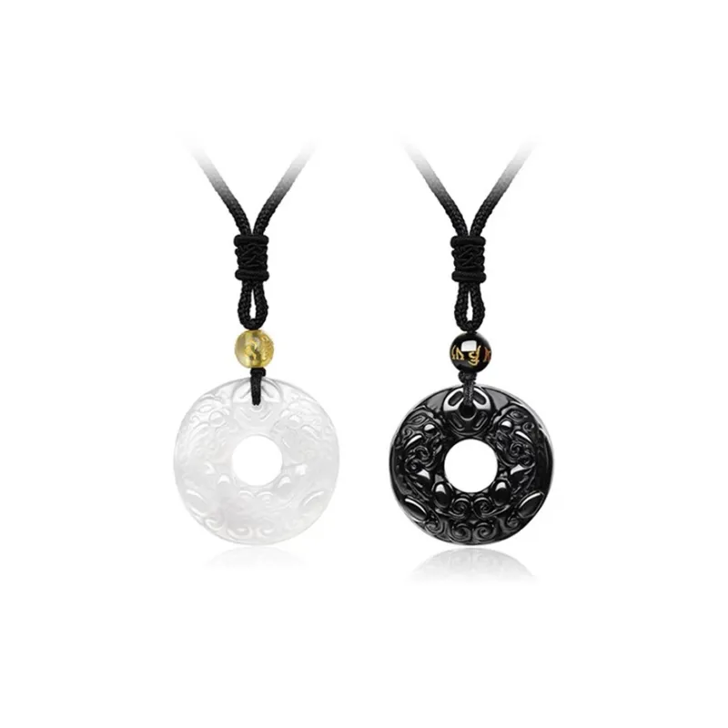Bermuda Eyes Obsidian Jade Necklaces Unisex-5