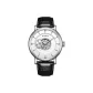White Case White Dial Leather Strap