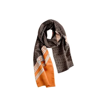 Hang Silk Road 100% Mulberry Silk Silk Scarves Men's Coffee
