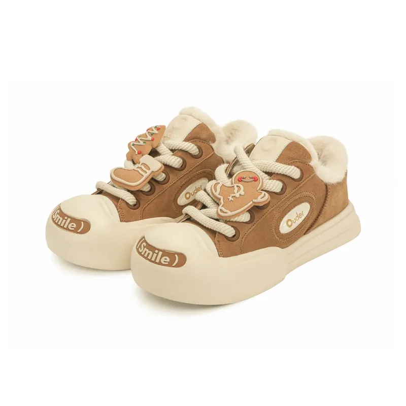Ouder Smiler Open Ended Smile Collection, Winter Limited Edition Low Top Skateboard Shoes Unisex Brown-2