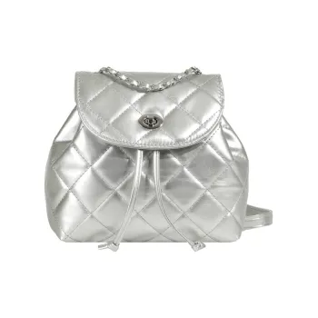 Bywhich PU Backpack Regular Women's Silver/Black/White