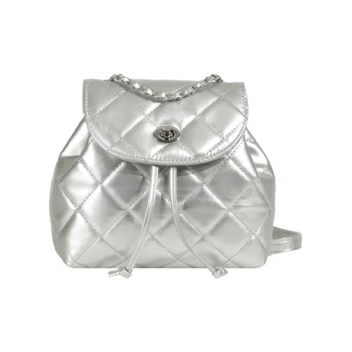 Bywhich PU Backpack Regular Women's Silver/Black/White